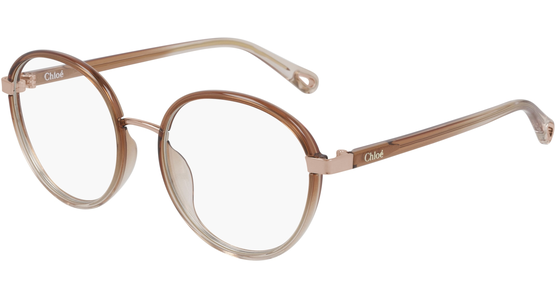 Chloé Brille CH0033O Orange/Braun/Rosé Rund - Ansicht 2