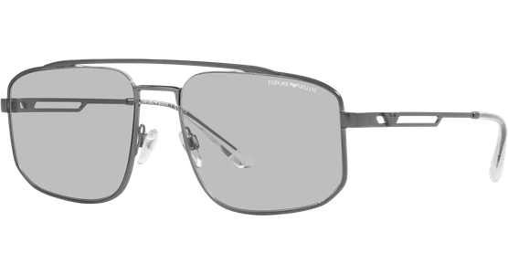 Emporio Armani EA2139 300387 - Sonnenbrille Herren - Fassung: Grau, Metall, Rechteck - Glasfarbe: Light Grey - Ansicht 2