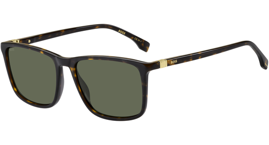 HUGO BOSS BOSS 1434/S - Sonnenbrille Herren - Fassung: Havanna, Kunststoff, Rechteck - Glasfarbe: Grün - Ansicht 3