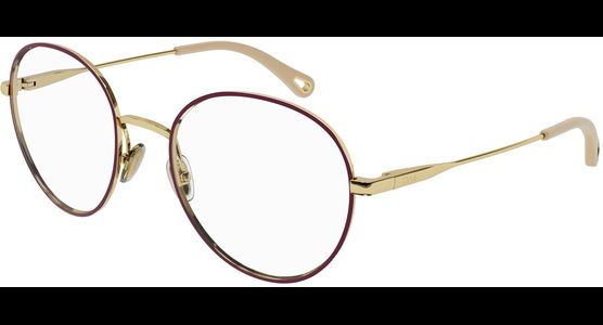 Chloé Brille CH0021O BURGUNDY Damen Rot Metall Rund - Ansicht 2
