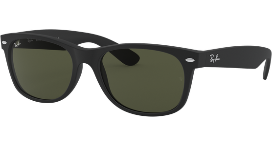 Ray-Ban RB2132 New Wayfarer Classic Matt Schwarz / Grün 622 55 Sonnenbrille - Ansicht 2