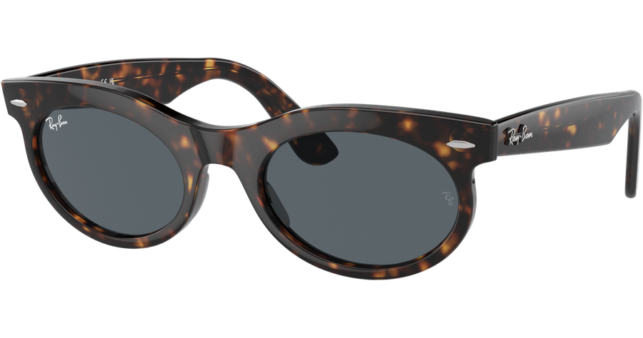 Ray-Ban Wayfarer Oval RB2242 902/R5 - Sonnenbrille Unisex - Fassung: Havanna, Kunststoff, Oval - Glasfarbe: Blau