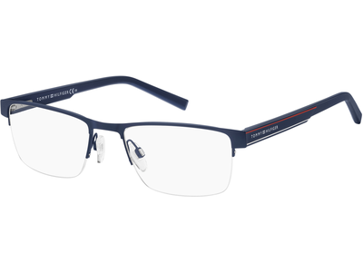TOMMY HILFIGER TH 1996 - Halbrand Brille Herren - Fassung: Blau, Metall, Rechteck