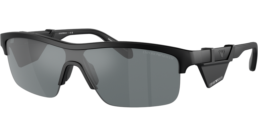 Emporio Armani EA4218 50016G - Sonnenbrille Herren - Fassung: Schwarz, Kunststoff, Irregulär - Glasfarbe: Grau Verspiegelt Schwarz