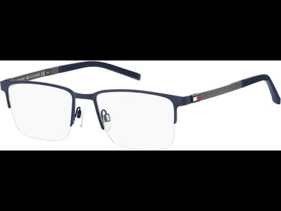 TOMMY HILFIGER TH 1917 BLUE - Halbrand Brille Herren - Fassung: Blau, Metall, Rechteck