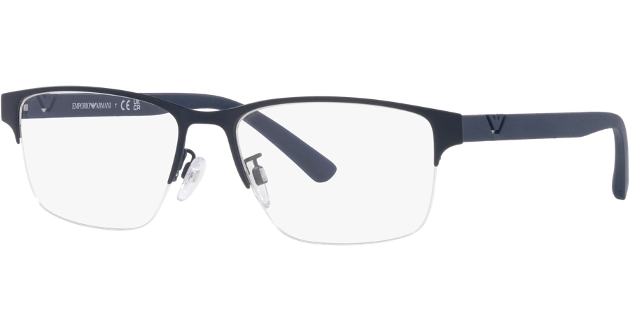Emporio Armani EA1138 3018 - Brille Herren - Fassung: Halbrand Blau, Metall, Eckig
