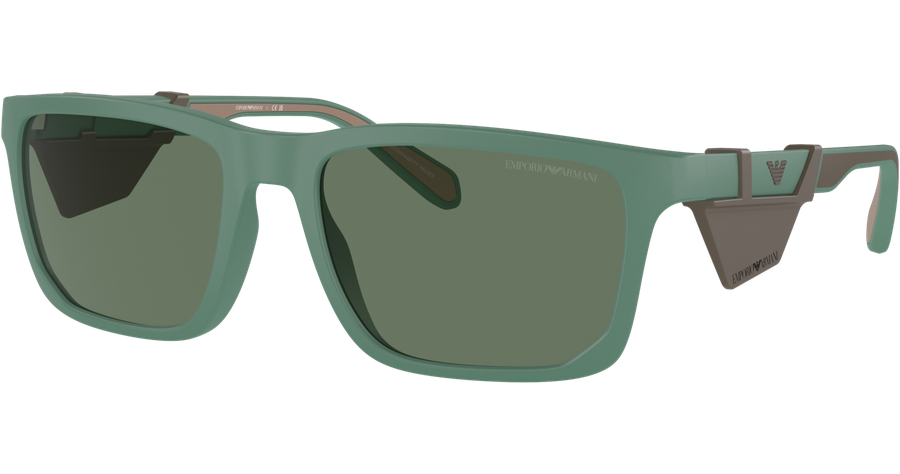 Emporio Armani EA4219 610276 - Sonnenbrille Herren - Fassung: Grün, Kunststoff, Rechteck - Glasfarbe: Grün