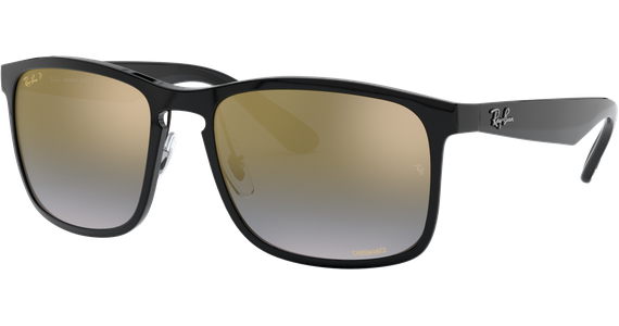 Ray-Ban RB4264 Chromance 601/J0 - Sonnenbrille Herren - Fassung: Schwarz, Kunststoff, Eckig - Glasfarbe: Polar Blau Verspiegelt Gold Farbverlauf - Ansicht 2