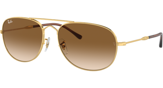Ray-Ban Bain Bridge RB3735 001/51 - Sonnenbrille Unisex - Fassung: Gold, Metall, Eckig - Glasfarbe: Braun - Ansicht 2