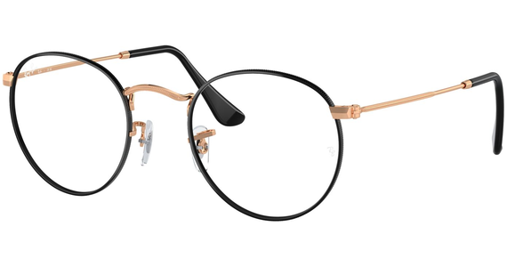 Ray-Ban Brille RX3447V 3173, Glänzendes Black On Rose Gold - SMALL - Ansicht 2