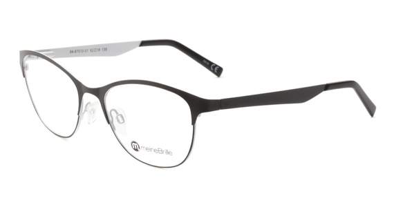 meineBrille 04-87010-01, Schwarz/Weiß Matt links - Ansicht 2