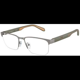 Emporio Armani EA1162 3003, Silber/Grün - Halbrand Brille Herren - Fassung: Grün, Metall, Eckig