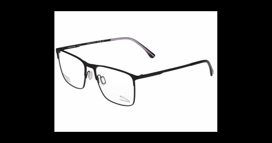 Jaguar 35601 6100 Schwarz/Grau - Halbrand Brille Herren - Fassung: Grau, Metall, Rechteck