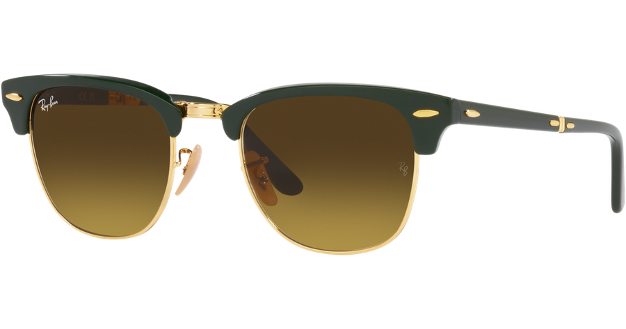 Ray-Ban Clubmaster Folding RB2176 136885 Sonnenbrille Unisex Fassung Grün Kunststoff Eckig Glasfarbe Braun