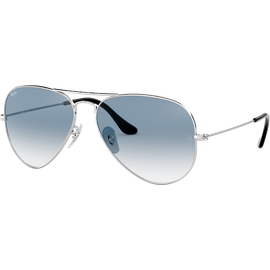 Ray-Ban Aviator Gradient RB3025 003/3F Silber/Blau Verlauf 55 Sonnenbrille Silber, Metall, Pilot blaues Glas