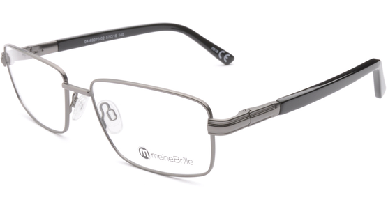 meineBrille 04-69070-02, Dunkel Gun/Schwarz rechteckige Brille - Ansicht 2