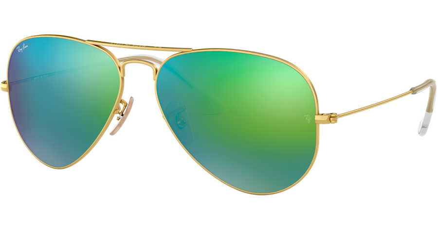 Ray-Ban Aviator Flash Lenses RB3025 112/19 Gold/grün Verspiegelte Sonnenbrille