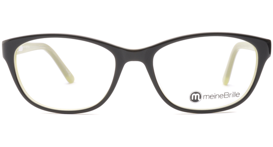meineBrille 04-69180-01, Schwarz/Hellgrün front - Ansicht 3