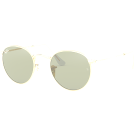 Ray-Ban RB3447 Round Metal Glänzend Gold / Grün 001 53 Sonnenbrille Herren