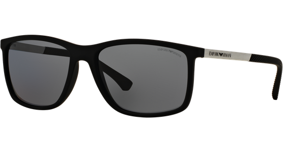 Emporio Armani EA4058 506381 - Sonnenbrille Herren - Fassung: Schwarz, Kunststoff, Rechteck - Glasfarbe: Grau - Ansicht 2