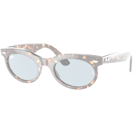 Ray-Ban Wayfarer Oval RB2242 902/R5 - Sonnenbrille Unisex - Fassung: Havanna, Kunststoff, Oval - Glasfarbe: Blau