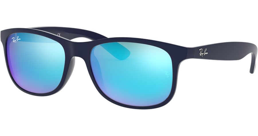 Ray-Ban Andy RB4202 615355 verspiegelte Sonnenbrille blaues Glas