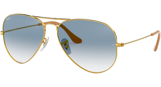 Ray-Ban Aviator Gradient RB3025 001/3F Gold/Blau 62 LARGE Sonnenbrille Unisex Gold, Metall, Pilot Glasfarbe: Blau Verlauf - Ansicht 2