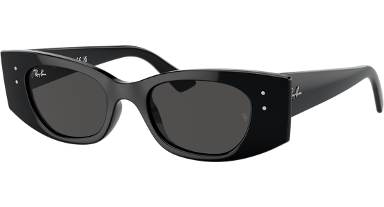 Ray-Ban Kat Bio-Based RB4427 667787 - Sonnenbrille Unisex - Fassung: Schwarz, Kunststoff, Irregulär - Glasfarbe: Grau - Ansicht 2