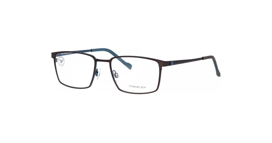 Titanflex Brille 850094 52 60 Herren Fassung: Braun, Metall, Rechteckig, Vollrand