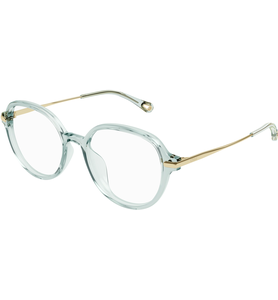 Chloé Brille CH0217OA Türkis Gold Damen Metall Kunststoff Rund - Ansicht 2