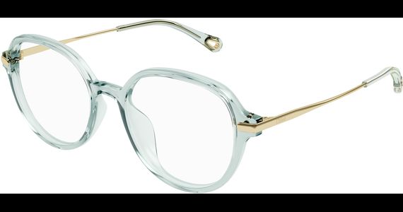 Chloé Brille CH0217OA Türkis Gold Damen Metall Kunststoff Rund - Ansicht 2