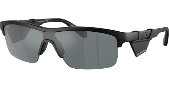 Emporio Armani EA4218 50016G - Sonnenbrille Herren - Fassung: Schwarz, Kunststoff, Irregulär - Glasfarbe: Grau Verspiegelt Schwarz - Ansicht 2