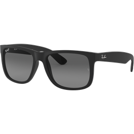 Ray-Ban RB4165 Justin Classic Matt Schwarz/Hellgrau 622/T3 - Sonnenbrille Unisex - Fassung: Schwarz, Kunststoff, Eckig - Glasfarbe: Grau