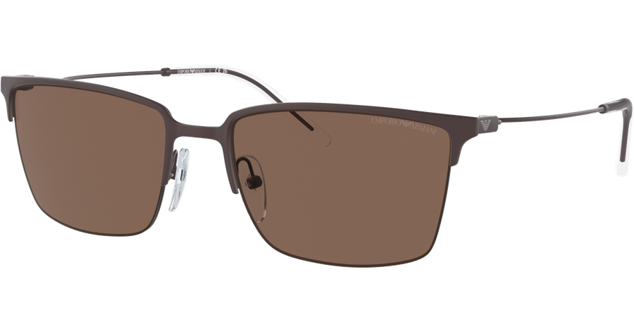 Emporio Armani EA2155 338073 - Sonnenbrille Herren - Fassung: Braun, Metall, Eckig - Glasfarbe: Braun