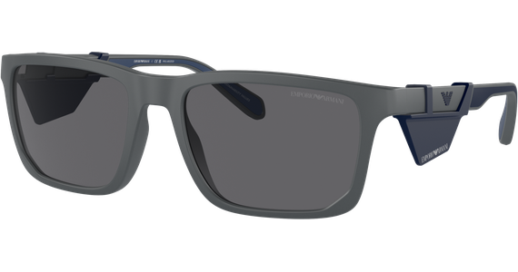 Emporio Armani EA4219 610387 57, Dunkelgrau - Sonnenbrille Herren - Fassung: Grau, Kunststoff, Rechteck - Glasfarbe: Polar Grey - Ansicht 2