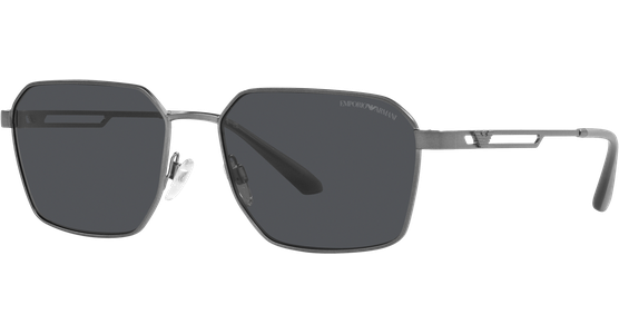 Emporio Armani EA2140 300387 - Sonnenbrille Herren - Fassung: Grau, Metall, Rechteck - Glasfarbe: Grau - Ansicht 2