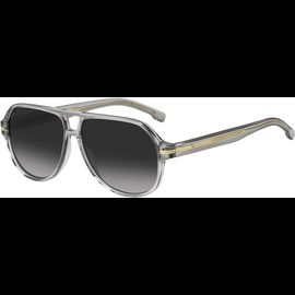 HUGO BOSS BOSS 1507/S - Sonnenbrille Herren - Fassung: Grau, Kunststoff, Pilot - Glasfarbe: Dunkelgrau Verlauf