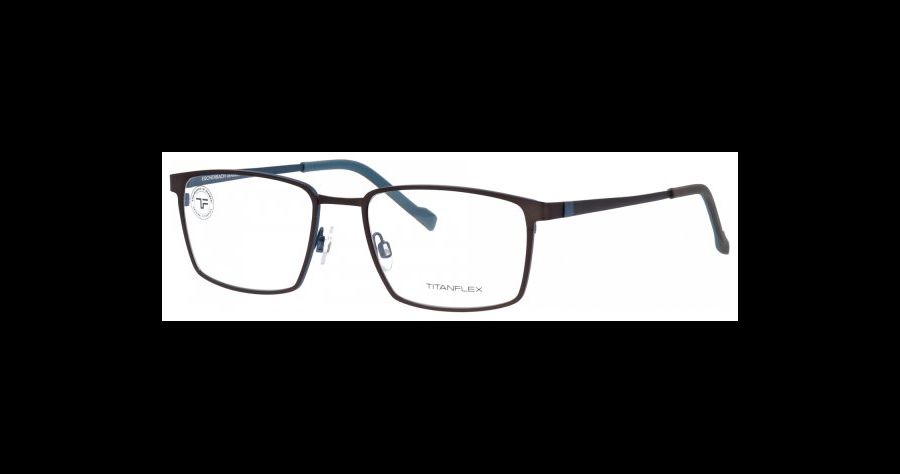 Titanflex Brille 850094 52 60 Herren Fassung: Braun, Metall, Rechteckig, Vollrand