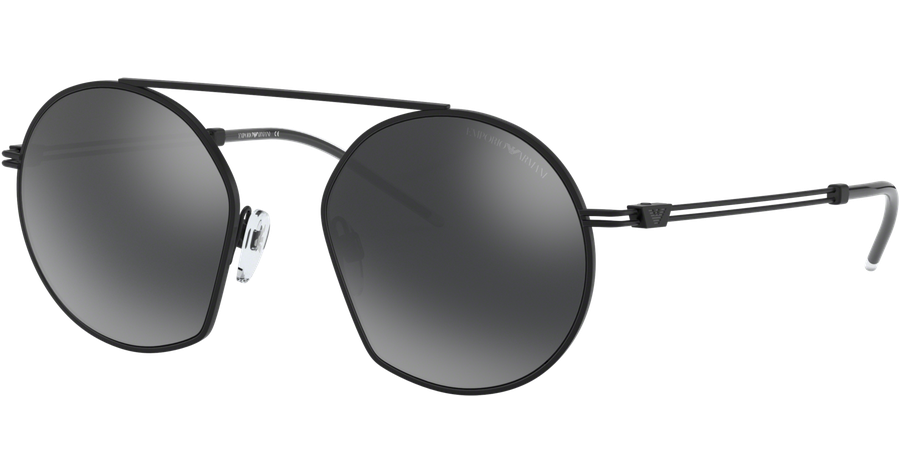 Emporio Armani EA2078 30016G - Sonnenbrille Herren - Fassung: Schwarz, Metall, Irregulär - Glasfarbe: Grau