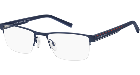 TOMMY HILFIGER TH 1996 - Halbrand Brille Herren - Fassung: Blau, Metall, Rechteck - Ansicht 3