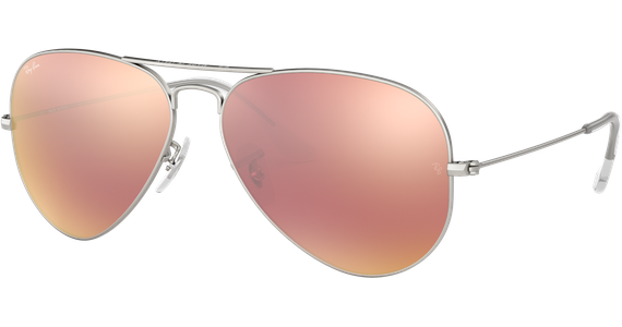 Ray-Ban Aviator Flash Lenses RB3025 019/Z2 Silber Verspiegelte Sonnenbrille - Ansicht 2