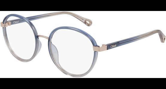 Chloé Brille CH0033O Blau Rosé Damen Metall Kunststoff Rund - Ansicht 2