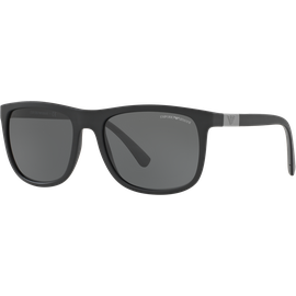 Emporio Armani EA4079 504287 - Sonnenbrille Herren - Fassung: Schwarz, Kunststoff, Eckig - Glasfarbe: Grau