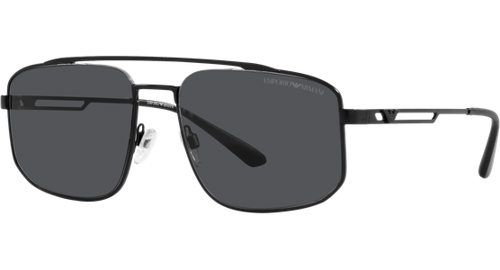 Emporio Armani EA2139 300187 - Sonnenbrille Herren - Fassung: Schwarz, Metall, Rechteck - Glasfarbe: Grau - Ansicht 2