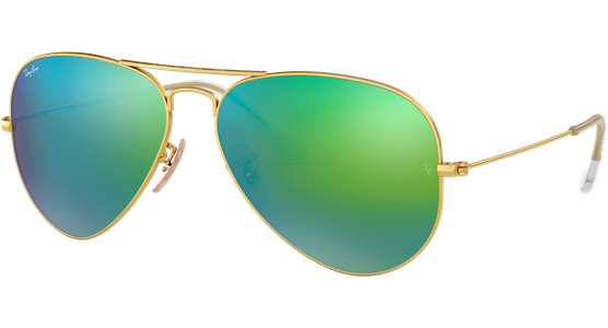 Ray-Ban Aviator Flash Lenses RB3025 112/19 Gold/grün Verspiegelte Sonnenbrille - Ansicht 2