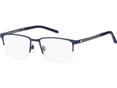TOMMY HILFIGER TH 1917 BLUE - Halbrand Brille Herren - Fassung: Blau, Metall, Rechteck