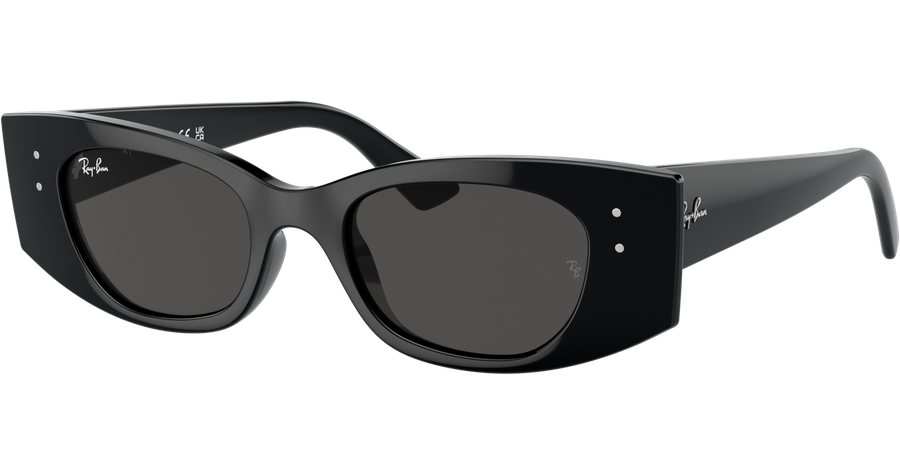 Ray-Ban Kat Bio-Based RB4427 667787 - Sonnenbrille Unisex - Fassung: Schwarz, Kunststoff, Irregulär - Glasfarbe: Grau