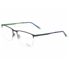 Jaguar 33617 Schwarz/Blau/Grün - Halbrand Brille Herren - Fassung: Schwarz, Metall, Rechteck