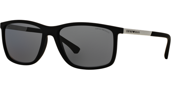 Emporio Armani EA4058 506381 - Sonnenbrille Herren - Fassung: Schwarz, Kunststoff, Rechteck - Glasfarbe: Grau - Ansicht 2
