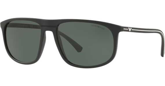 Emporio Armani EA4118 506371 - Sonnenbrille Herren - Fassung: Schwarz, Kunststoff, Eckig - Glasfarbe: Grün - Ansicht 2